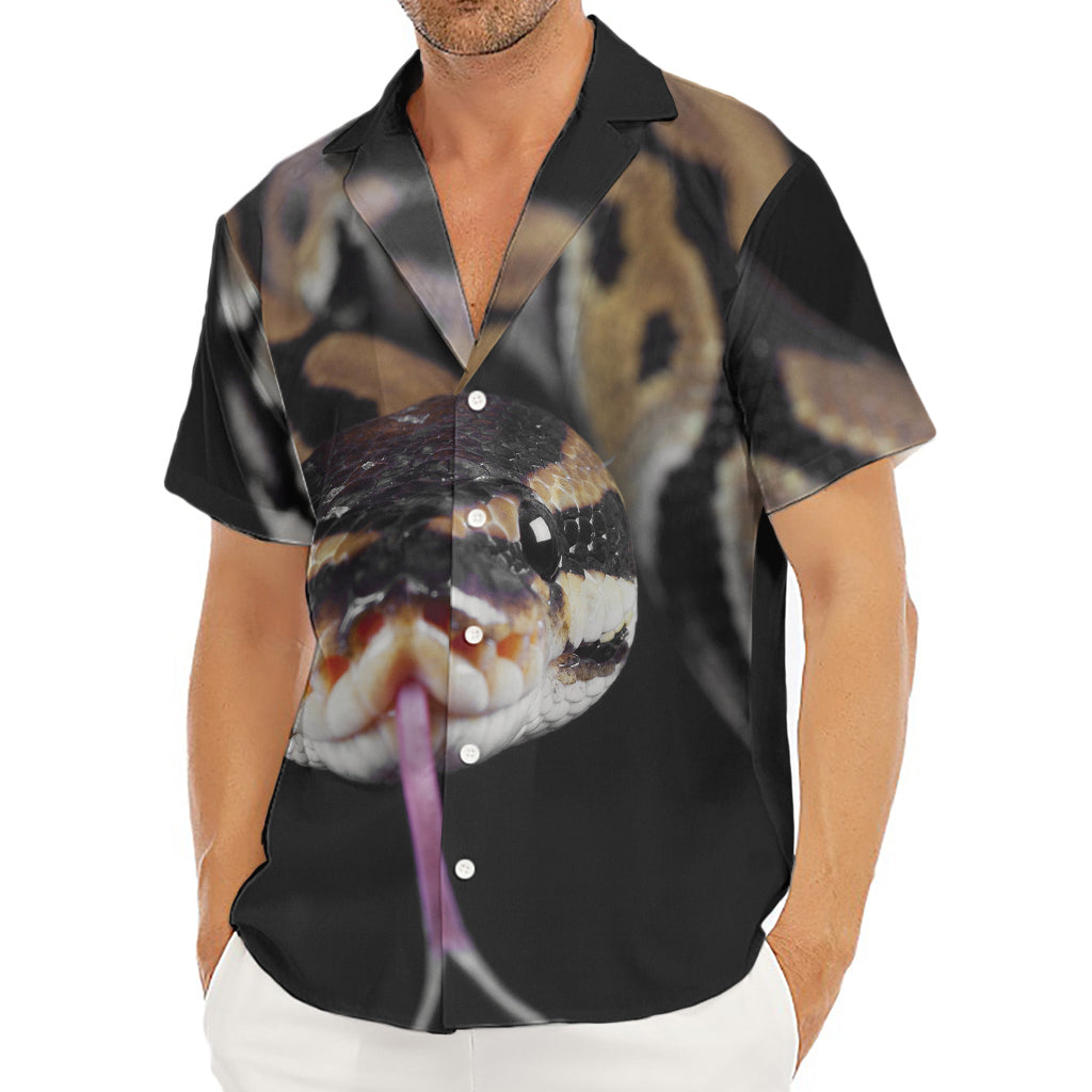 Python Snake Print Men's Deep V-Neck Shirt
