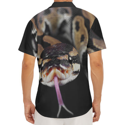 Python Snake Print Men's Deep V-Neck Shirt