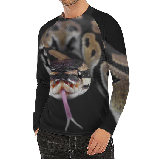 Python Snake Print Men's Long Sleeve Rash Guard