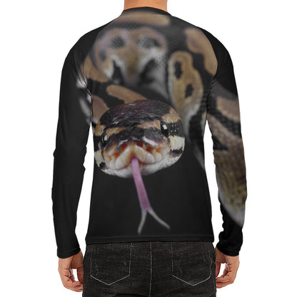 Python Snake Print Men's Long Sleeve Rash Guard