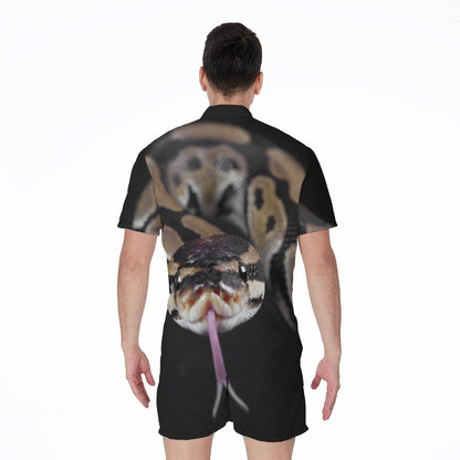 Python Snake Print Men's Rompers
