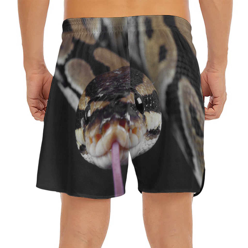 Python Snake Print Men's Split Running Shorts