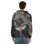 Python Snake Print Men's Velvet Pullover Hoodie