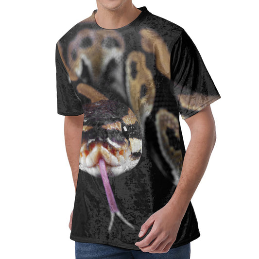 Python Snake Print Men's Velvet T-Shirt