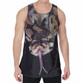 Python Snake Print Men's Velvet Tank Top
