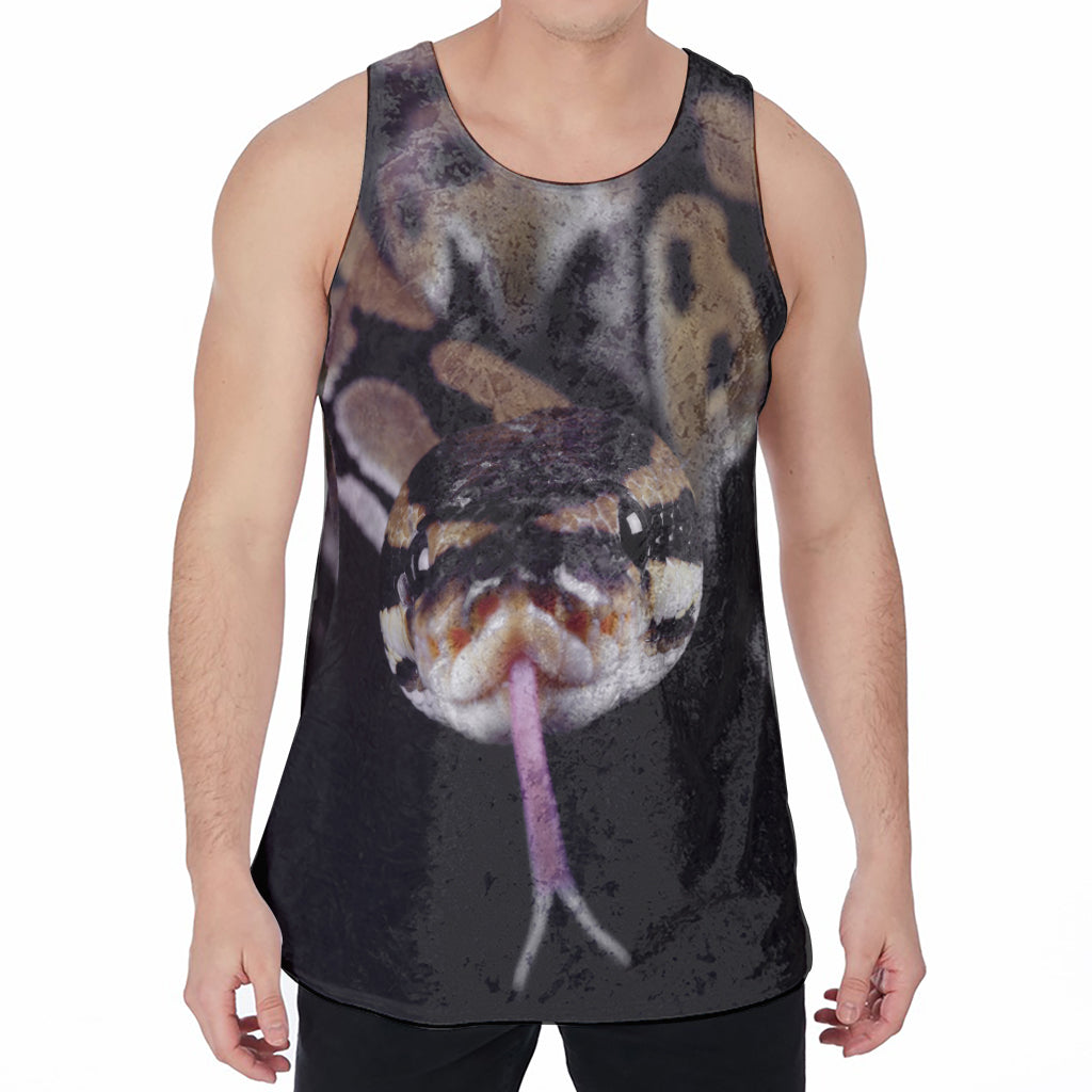 Python Snake Print Men's Velvet Tank Top