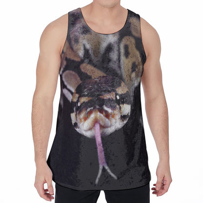 Python Snake Print Men's Velvet Tank Top