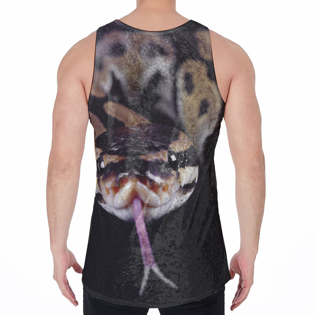 Python Snake Print Men's Velvet Tank Top
