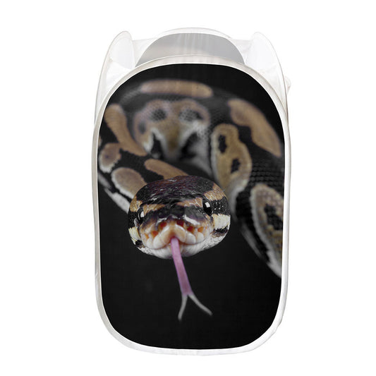 Python Snake Print Mesh Laundry Hamper
