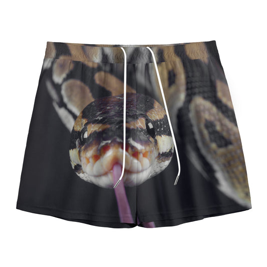 Python Snake Print Mesh Shorts