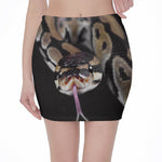 Python Snake Print Pencil Mini Skirt