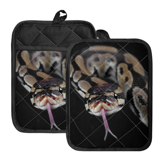 Python Snake Print Pot Holders With Pocket