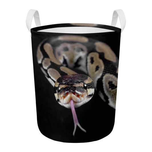 Python Snake Print Round Laundry Basket