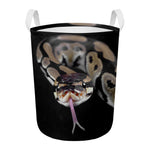 Python Snake Print Round Laundry Basket