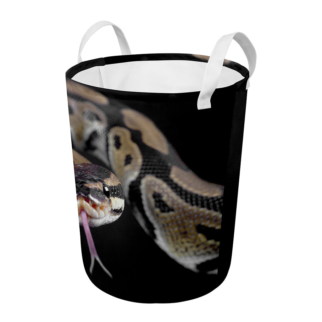 Python Snake Print Round Laundry Basket