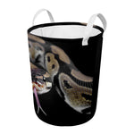 Python Snake Print Round Laundry Basket