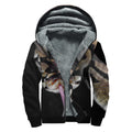 Python Snake Print Sherpa Lined Zip Up Hoodie