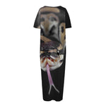 Python Snake Print Short Sleeve Long Nightdress