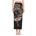 Python Snake Print Side Slit Maxi Skirt