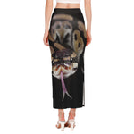 Python Snake Print Side Slit Maxi Skirt
