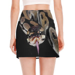 Python Snake Print Side Slit Mini Skirt