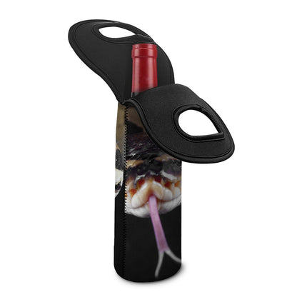 Python Snake Print Single Neoprene Wine Tote