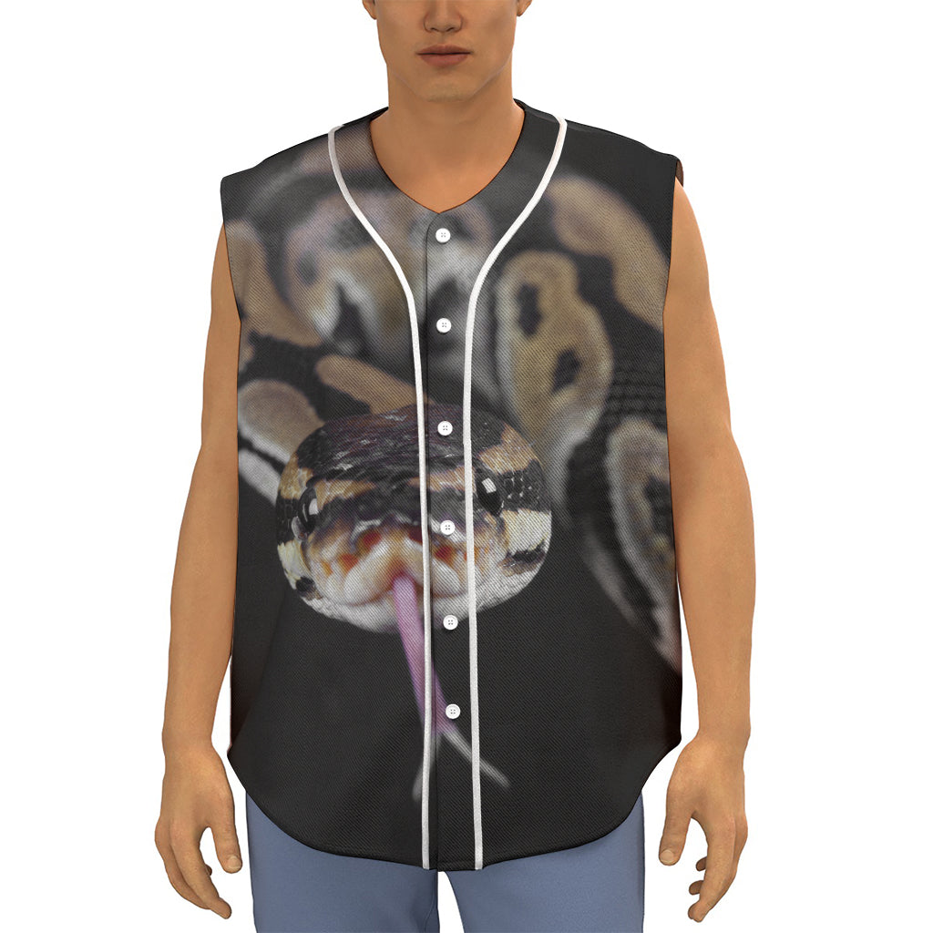 Python Snake Print Sleeveless Baseball Jersey