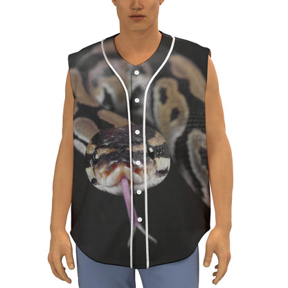 Python Snake Print Sleeveless Baseball Jersey
