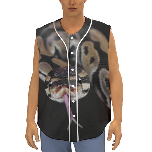 Python Snake Print Sleeveless Baseball Jersey