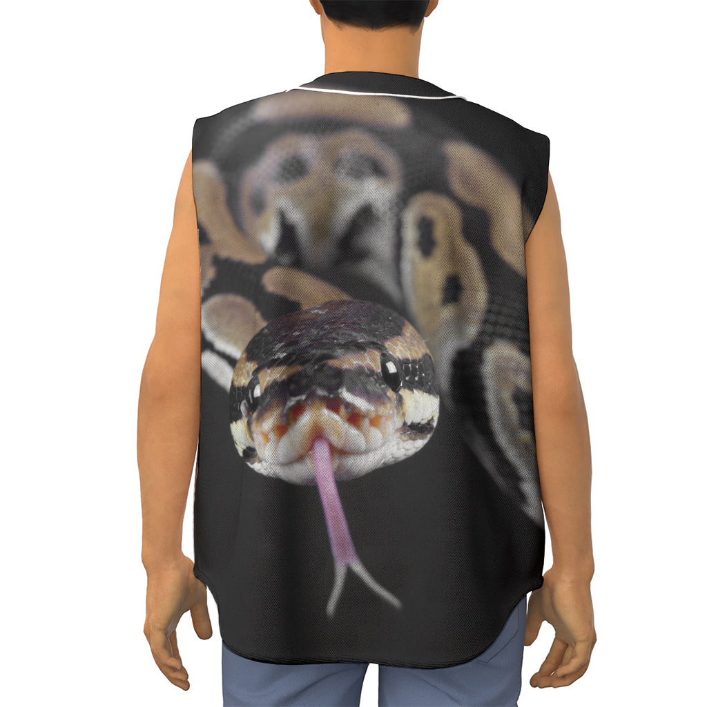 Python Snake Print Sleeveless Baseball Jersey