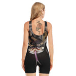 Python Snake Print Sleeveless One Piece Swimsuit