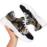Python Snake Print White Chunky Shoes