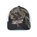 Python Snake Print White Mesh Trucker Cap