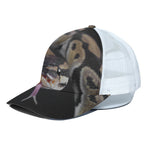 Python Snake Print White Mesh Trucker Cap