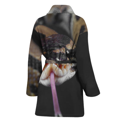 Python Snake Print Women's Bathrobe