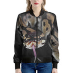 Python Snake Print Women's Bomber Jacket