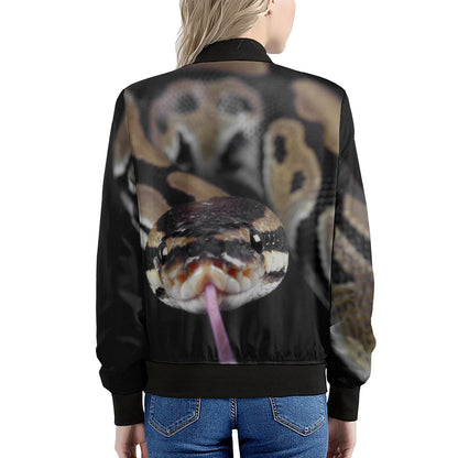 Python Snake Print Women's Bomber Jacket