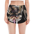 Python Snake Print Women's Split Running Shorts