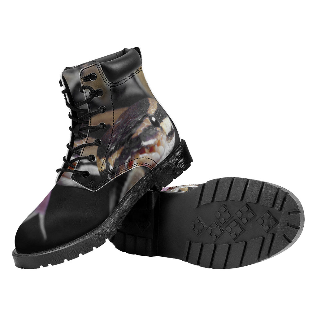 Python Snake Print Work Boots