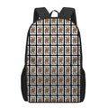 Queen Of Clubs Pattern Print 17 Inch Backpack
