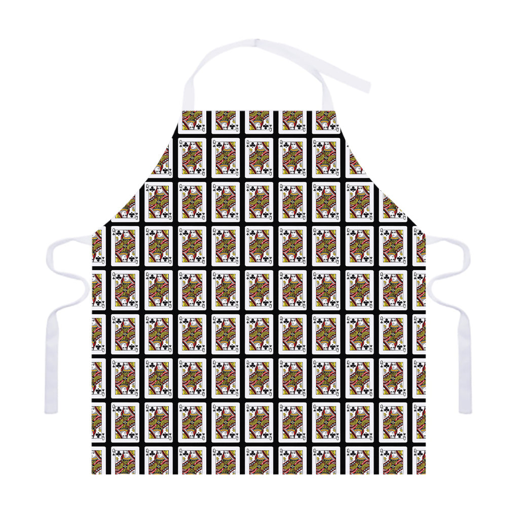 Queen Of Clubs Pattern Print Adjustable Apron