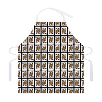 Queen Of Clubs Pattern Print Adjustable Apron