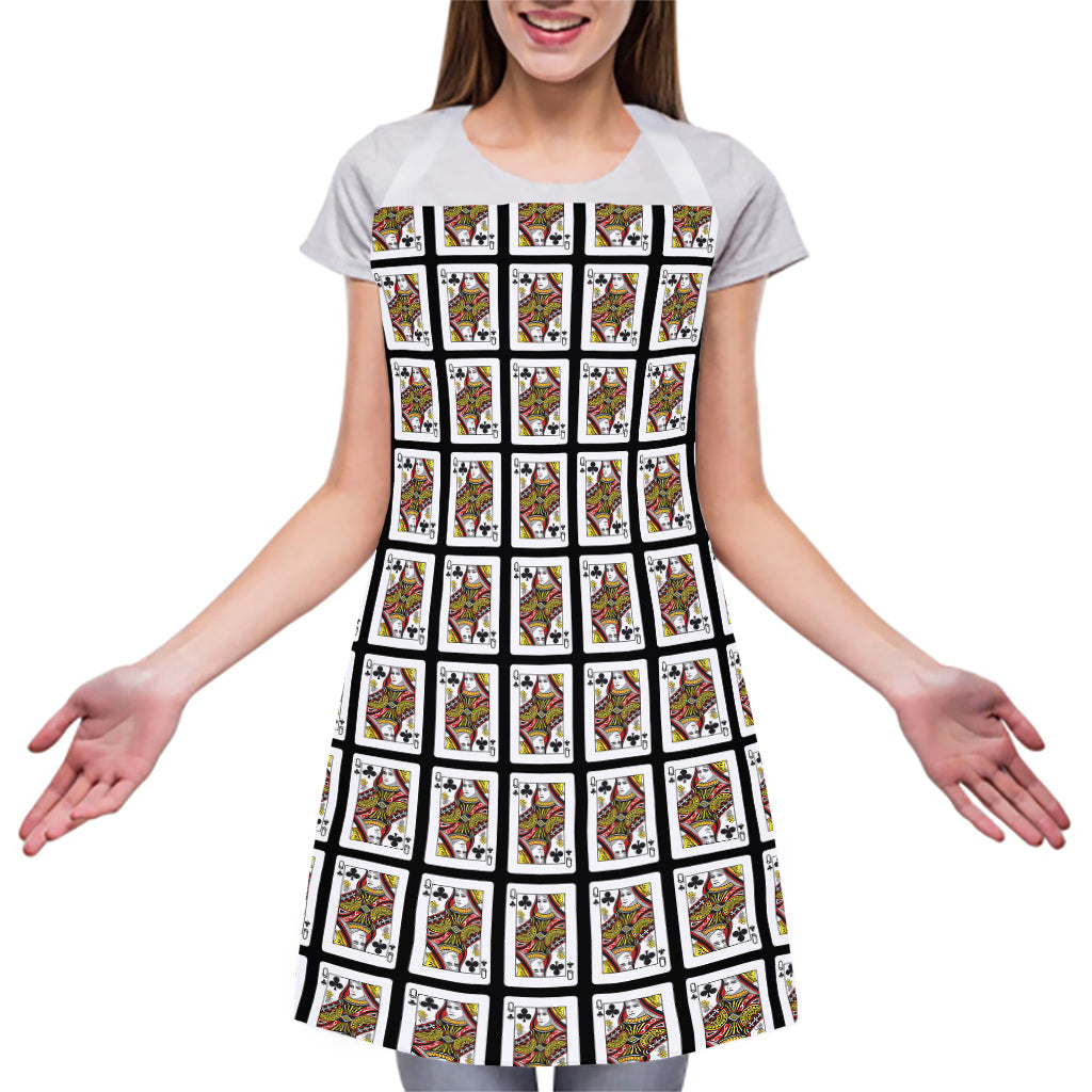 Queen Of Clubs Pattern Print Adjustable Apron