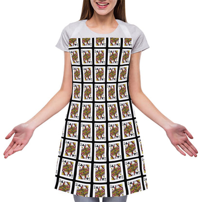 Queen Of Clubs Pattern Print Adjustable Apron