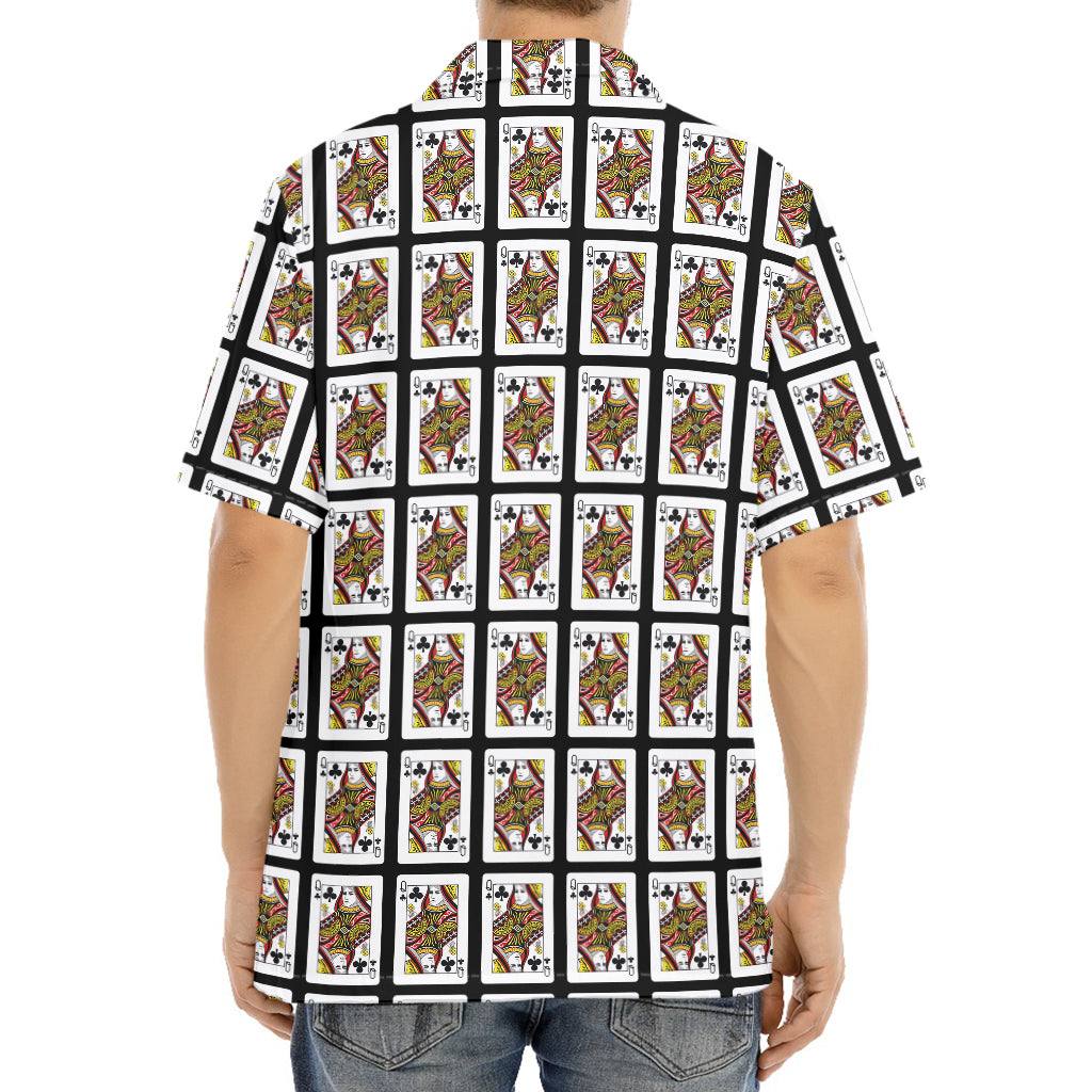 Queen Of Clubs Pattern Print Aloha Shirt