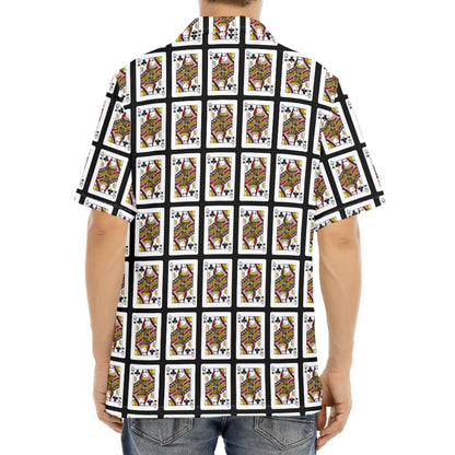 Queen Of Clubs Pattern Print Aloha Shirt