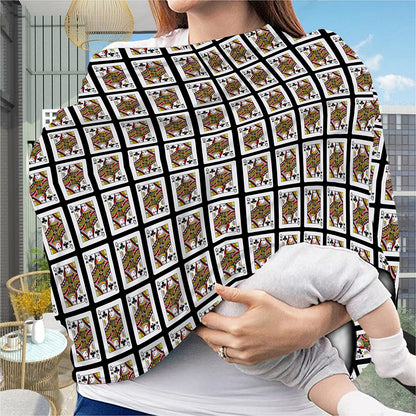 Queen Of Clubs Pattern Print Baby Seat Cover