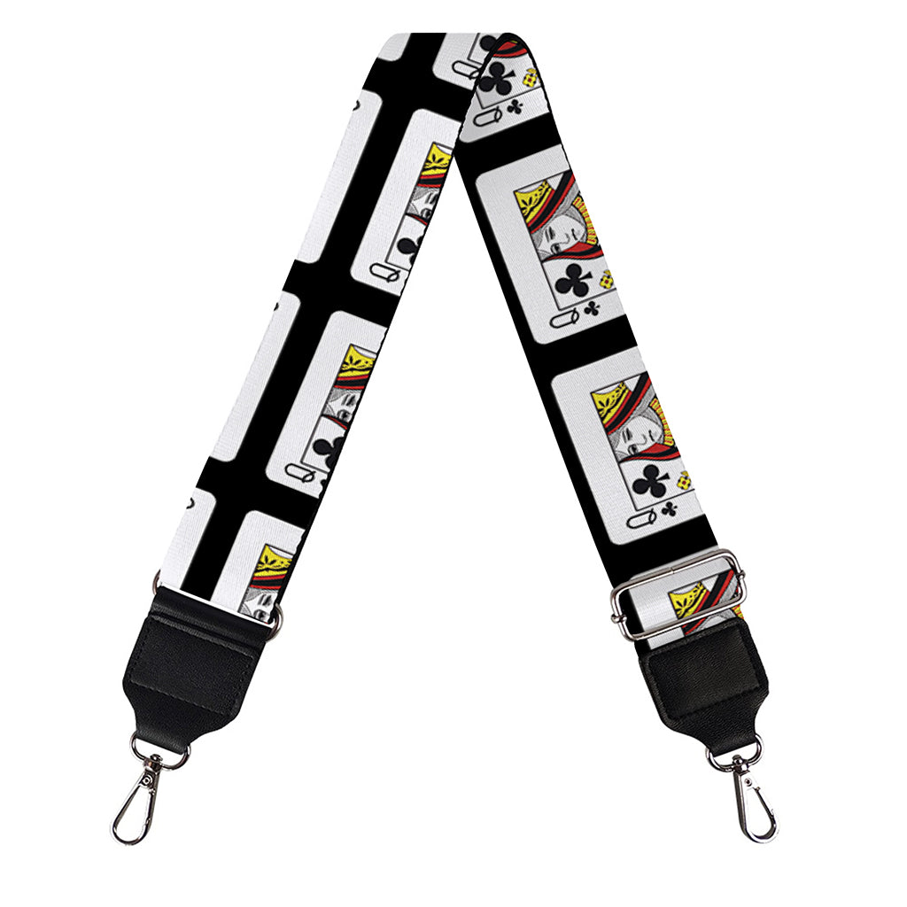 Queen Of Clubs Pattern Print Bag Strap