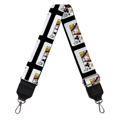Queen Of Clubs Pattern Print Bag Strap