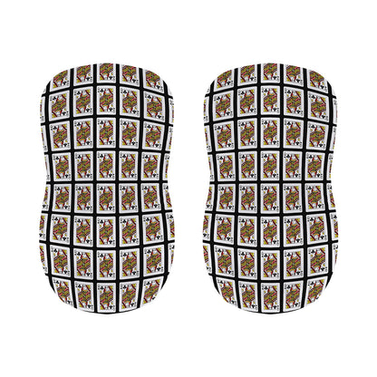 Queen Of Clubs Pattern Print Bar Stool Covers